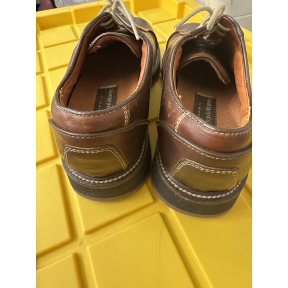 Johnston & Murphy Men's Shoes Brown Lace Up Round Toe Leather 10.5 Handcrafted - Picture 6 of 7